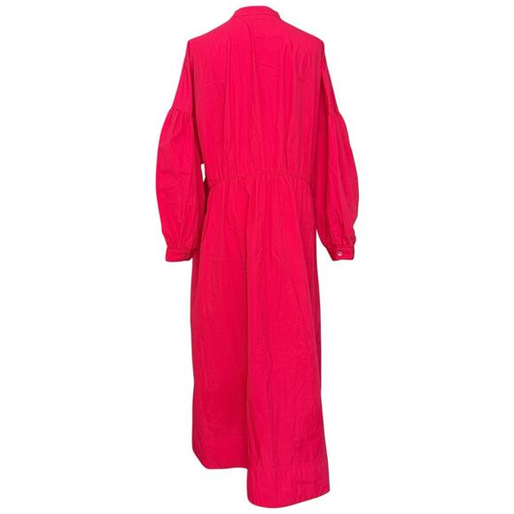 CO Collection Long Sleeve Maxi Dress Cotton Blend In Hot Pink Size L - Picture 11 of 13
